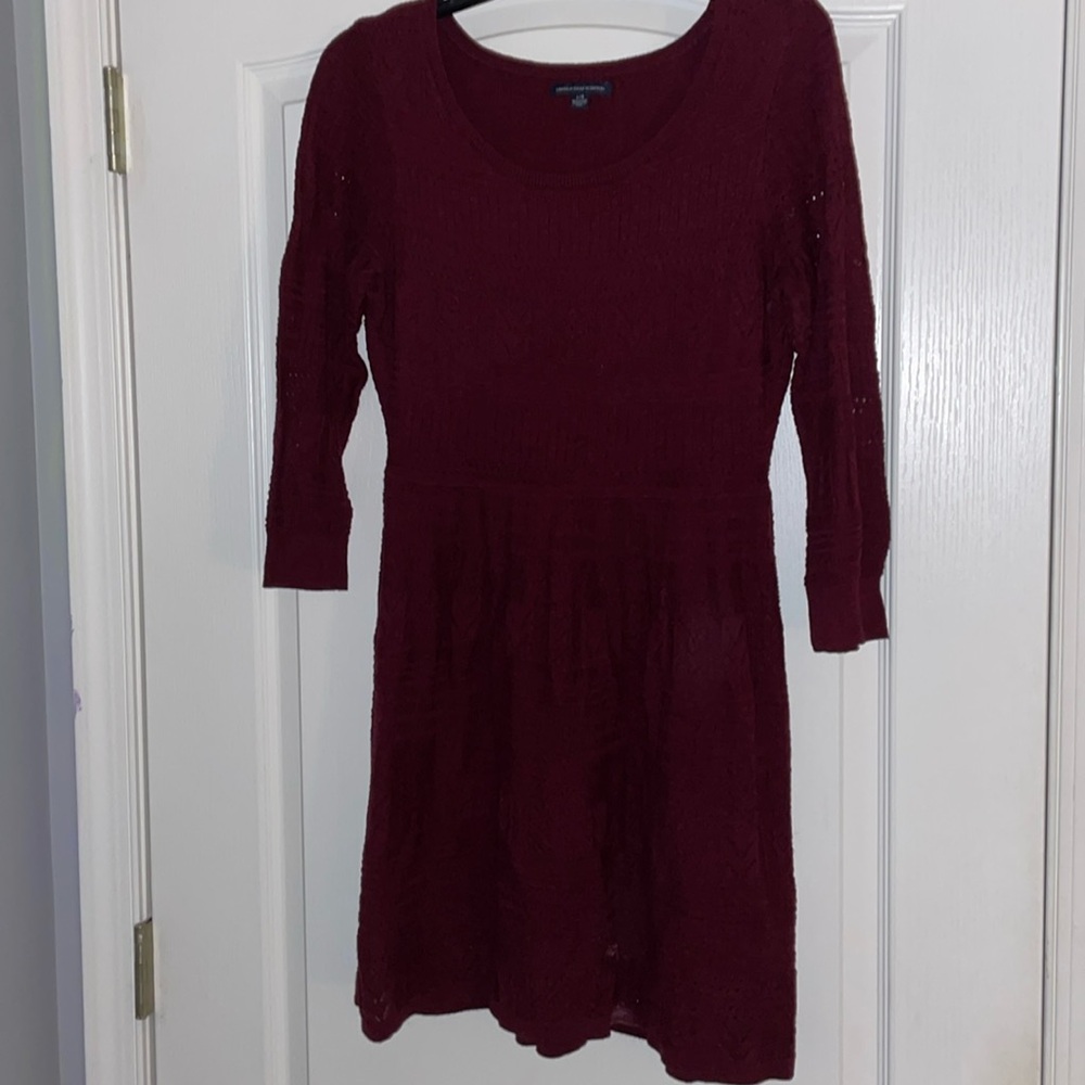 American Eagle maroon sweater dress, size L